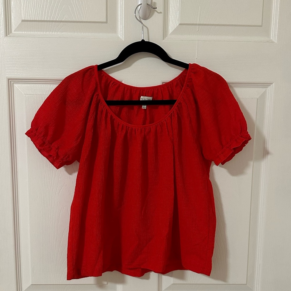 Texture & Thread Peasant Top - Red - Picture 7 of 7
